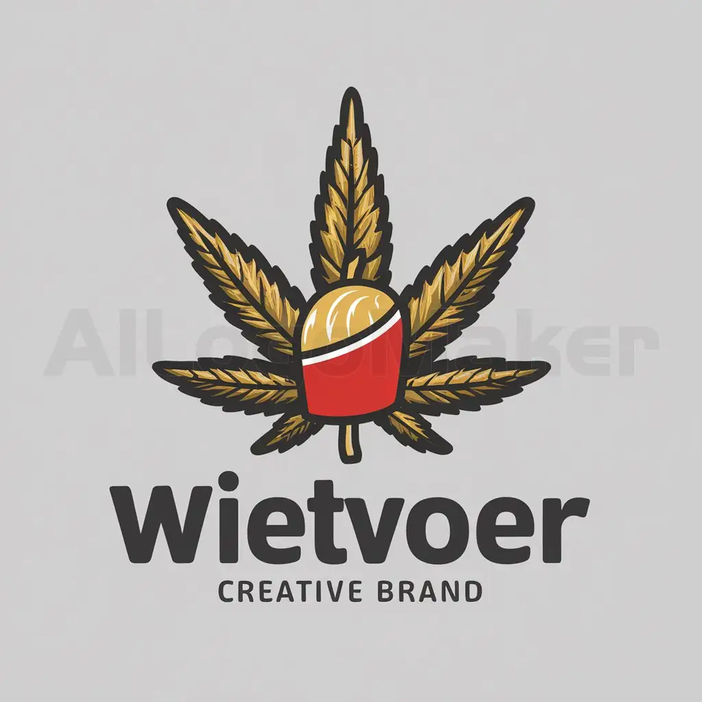 a logo design,with the text "wietvoer", main symbol:logo of weed with a fast food brand,Moderate,clear background