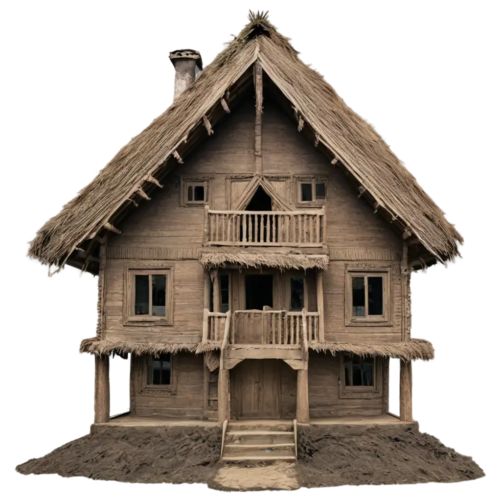 HighQuality-PNG-Image-of-an-Indian-House-Constructed-from-Grass-Wood-and-Mud