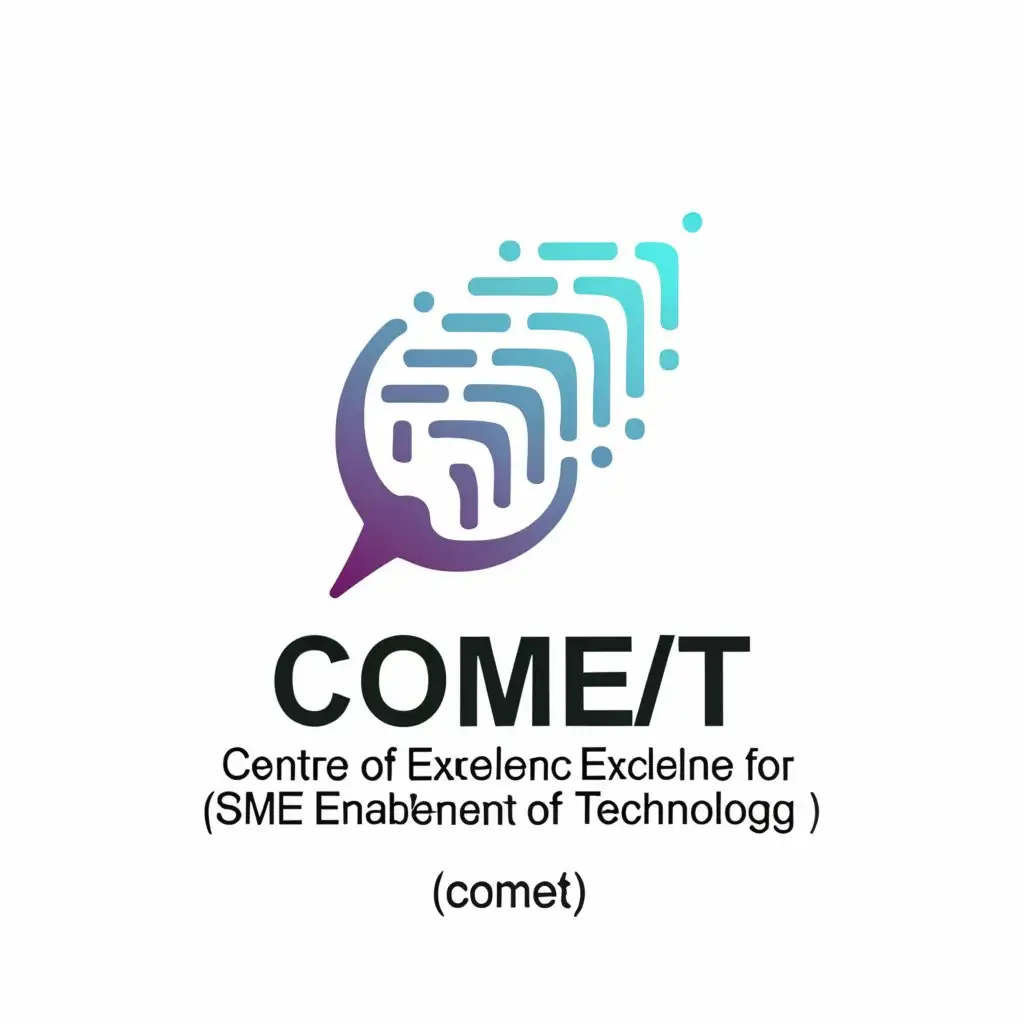a logo design,with the text "Centre of Excellence for MSME Enablement of Technology (COMET)", main symbol:COMET,Moderate,be used in Technology industry,clear background