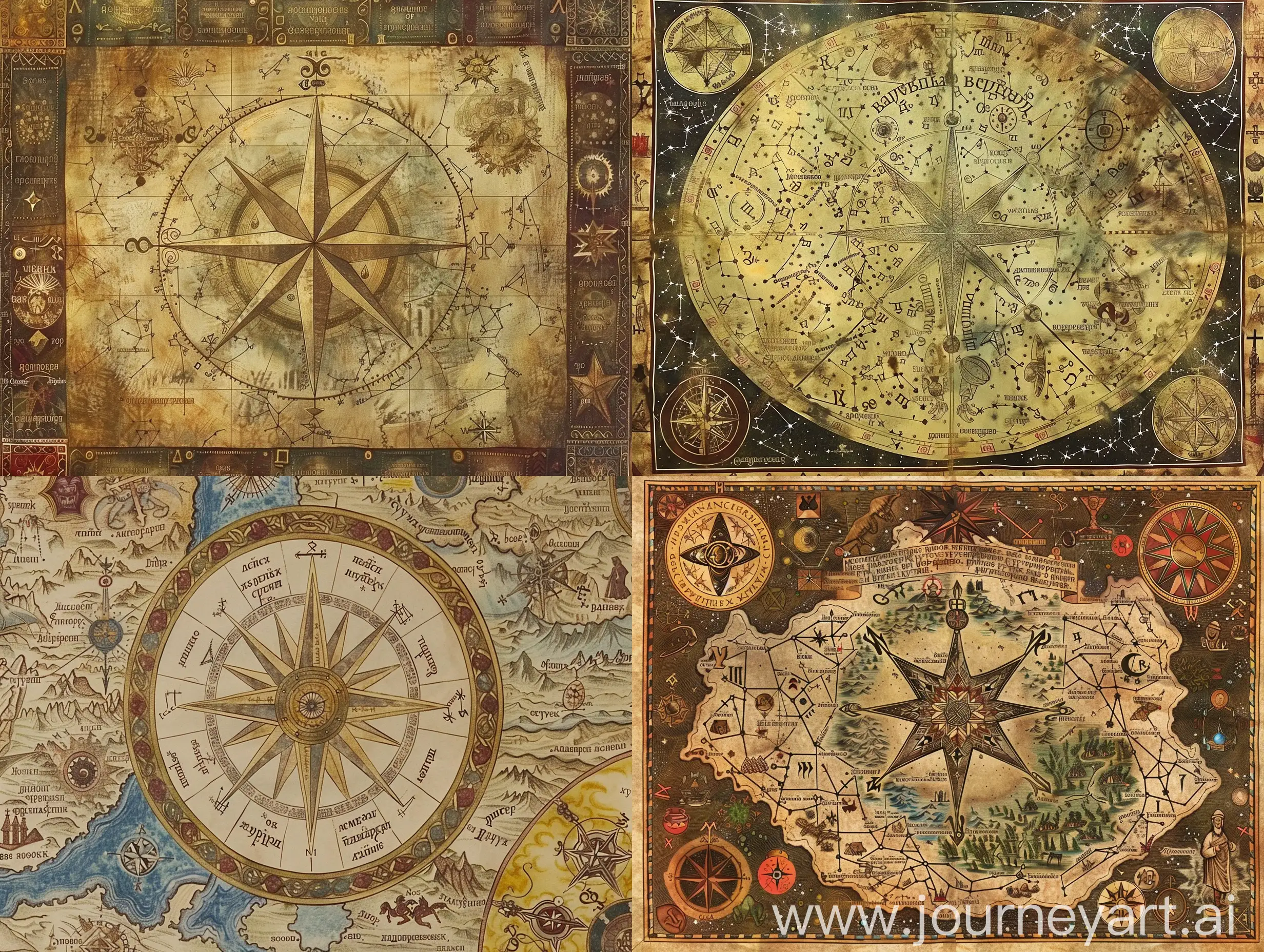 Medieval-Star-Map-with-Cyrillic-Annotations-and-Mystical-Astrological-Symbols