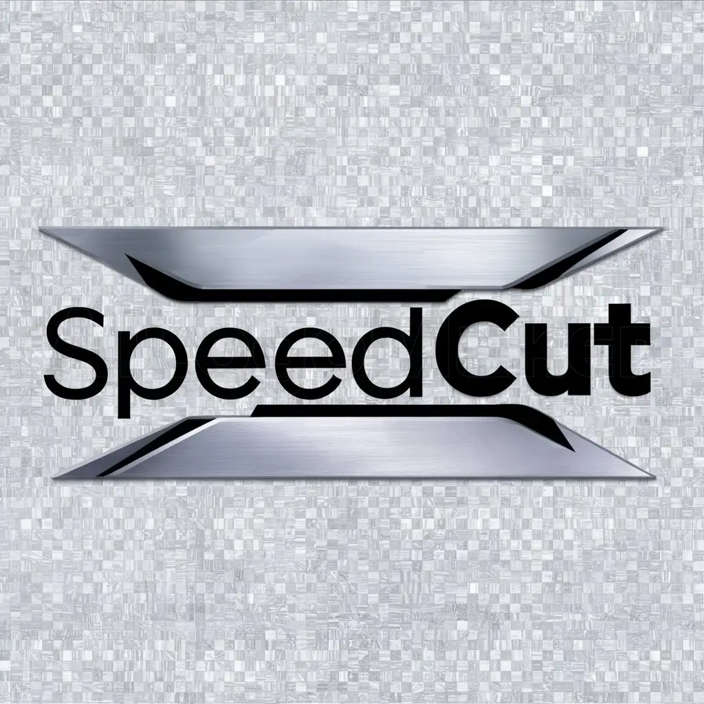 a logo design,with the text "SpeedCut", main symbol:perfil de aluminio,Minimalistic,clear background