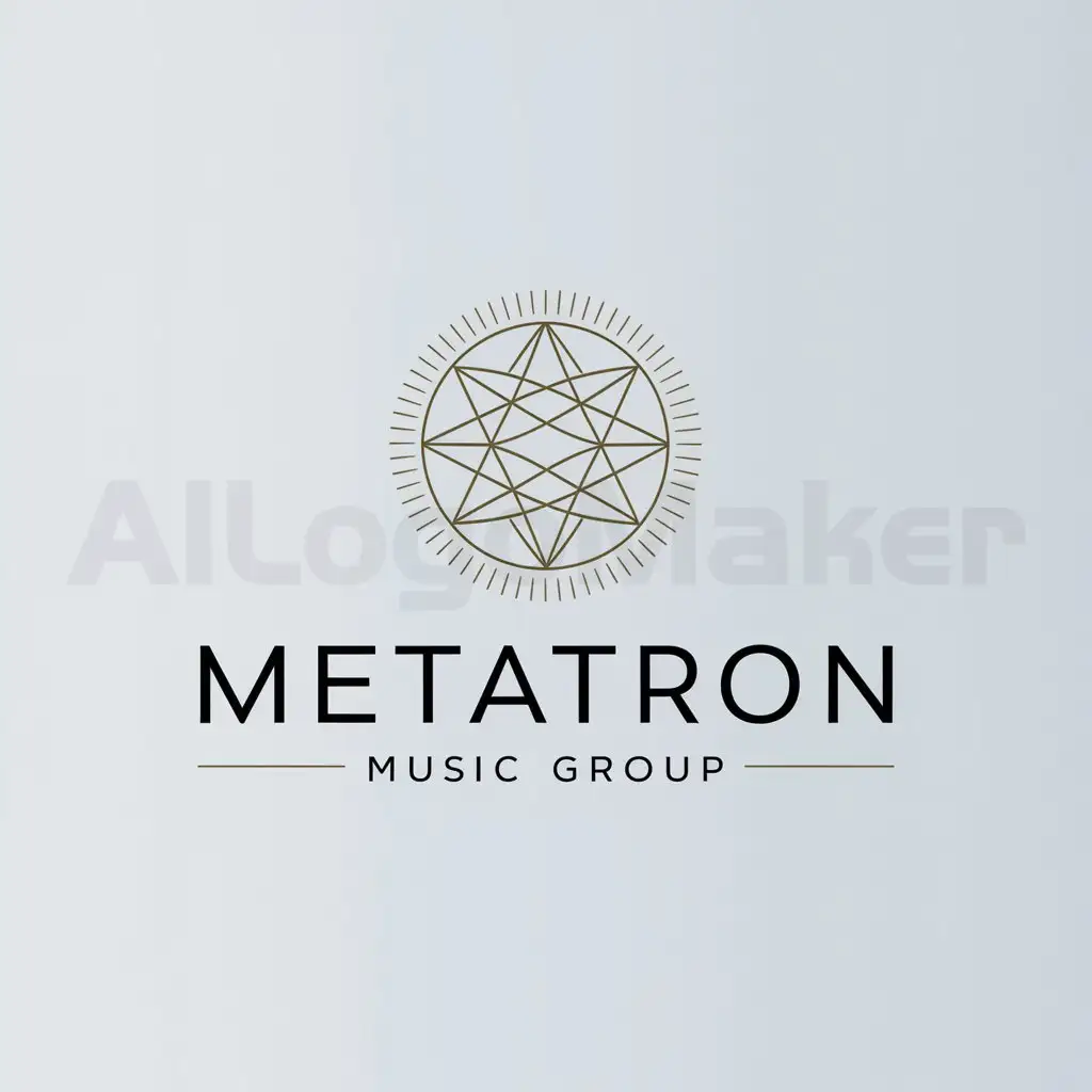 a logo design,with the text "Metatron Music Group", main symbol:Sacred Geometry,Minimalistic,be used in Entertainment industry,clear background