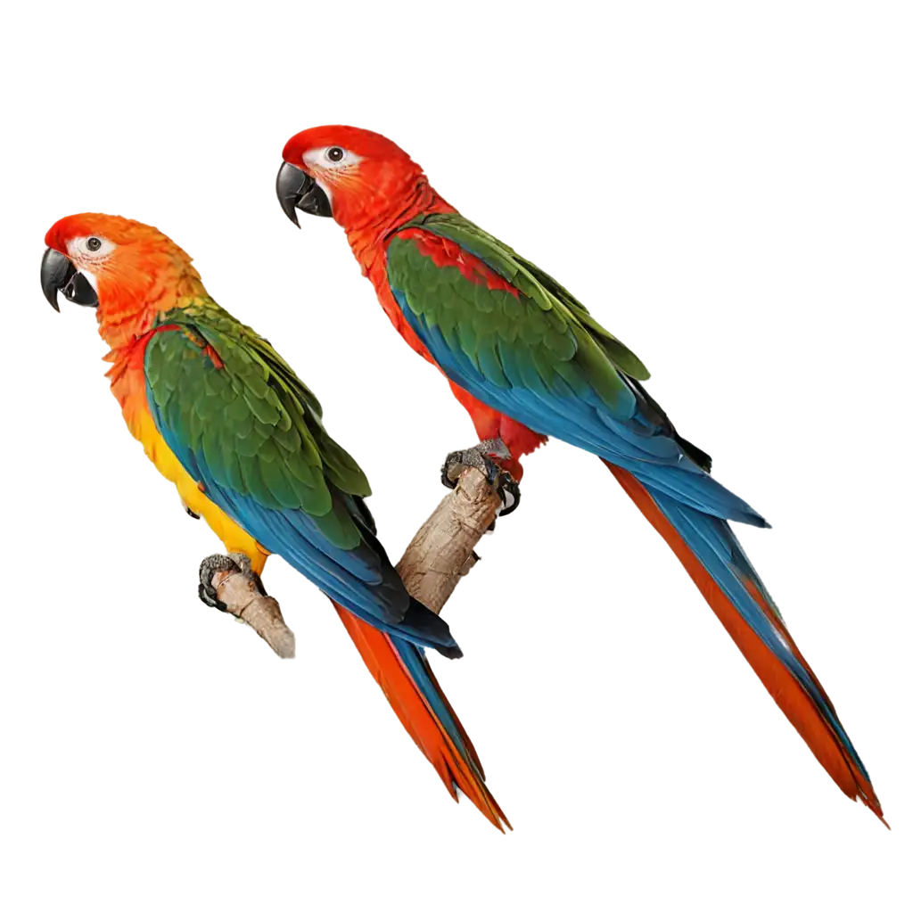 Loving-Parrots-PNG-Image-Beautiful-Artwork-of-Affectionate-Birds