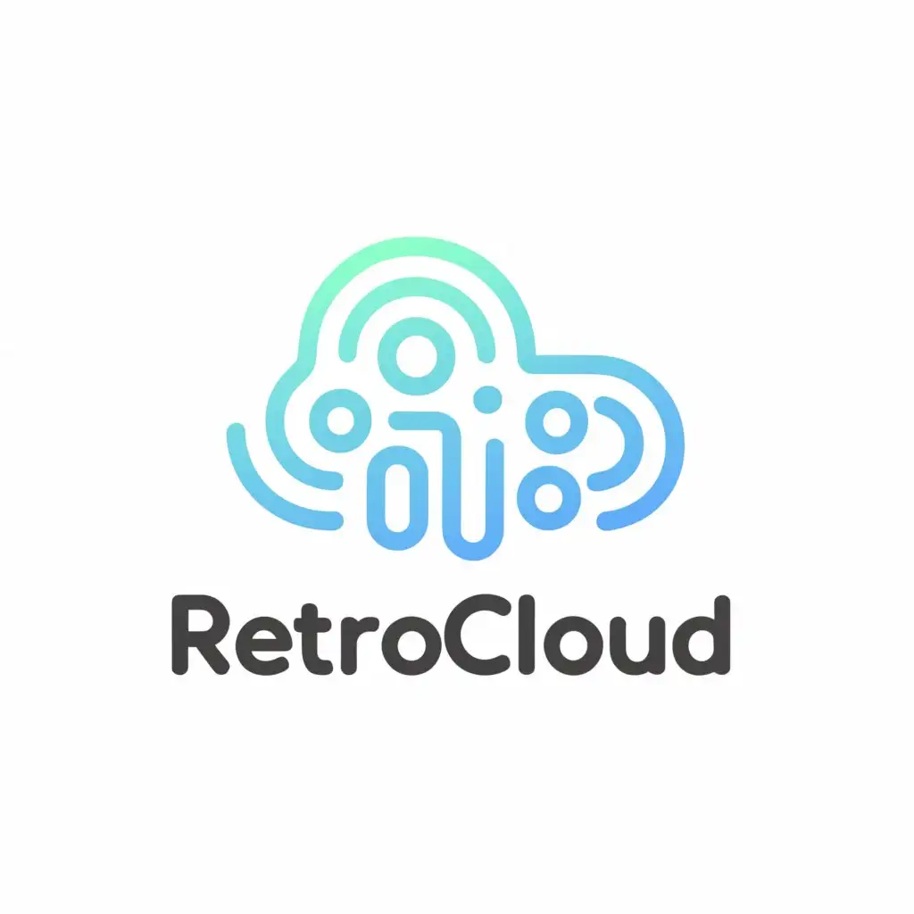 a logo design,with the text "Retrocloud", main symbol:Retrocloud is a cloud computing service provider which provides hosting at reasonable price,complex,clear background