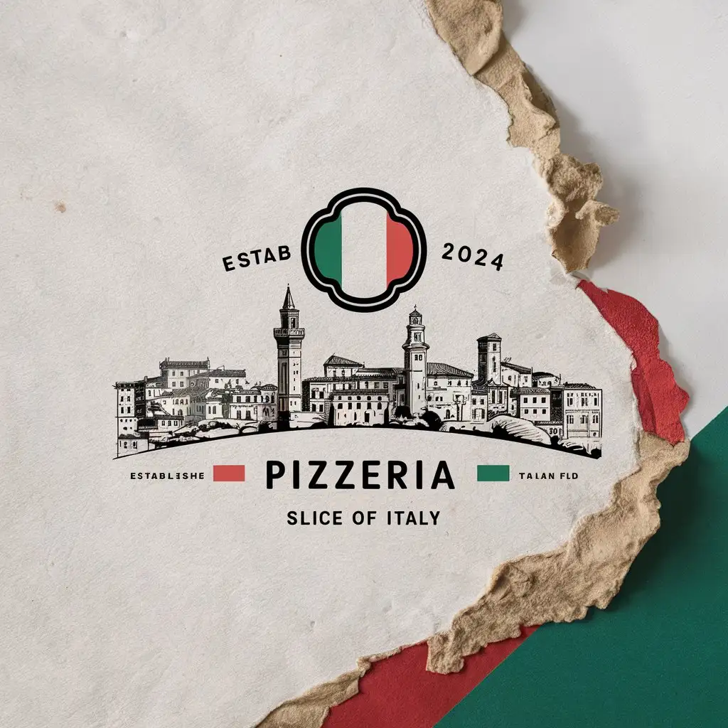 Authentic Italian Pizzeria Emblem with Vintage Flair