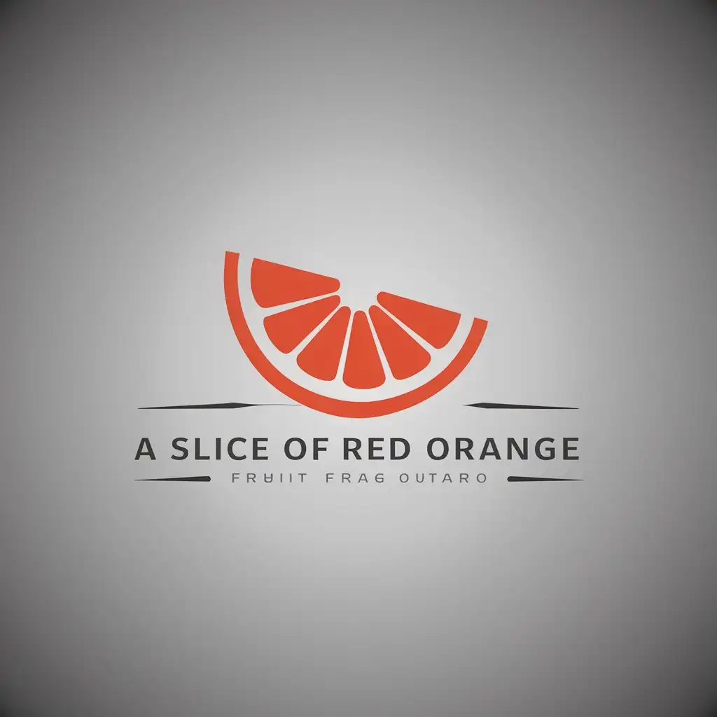 a logo design,with the text "a slice of red orange", main symbol:fruit,Minimalistic,be used in fruit fresh industry,clear background