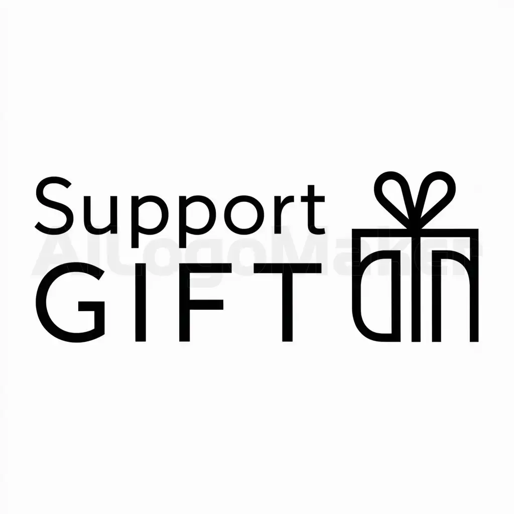 a logo design,with the text "Support GIFT", main symbol:PRESENT,Moderate,be used in Events industry,clear background