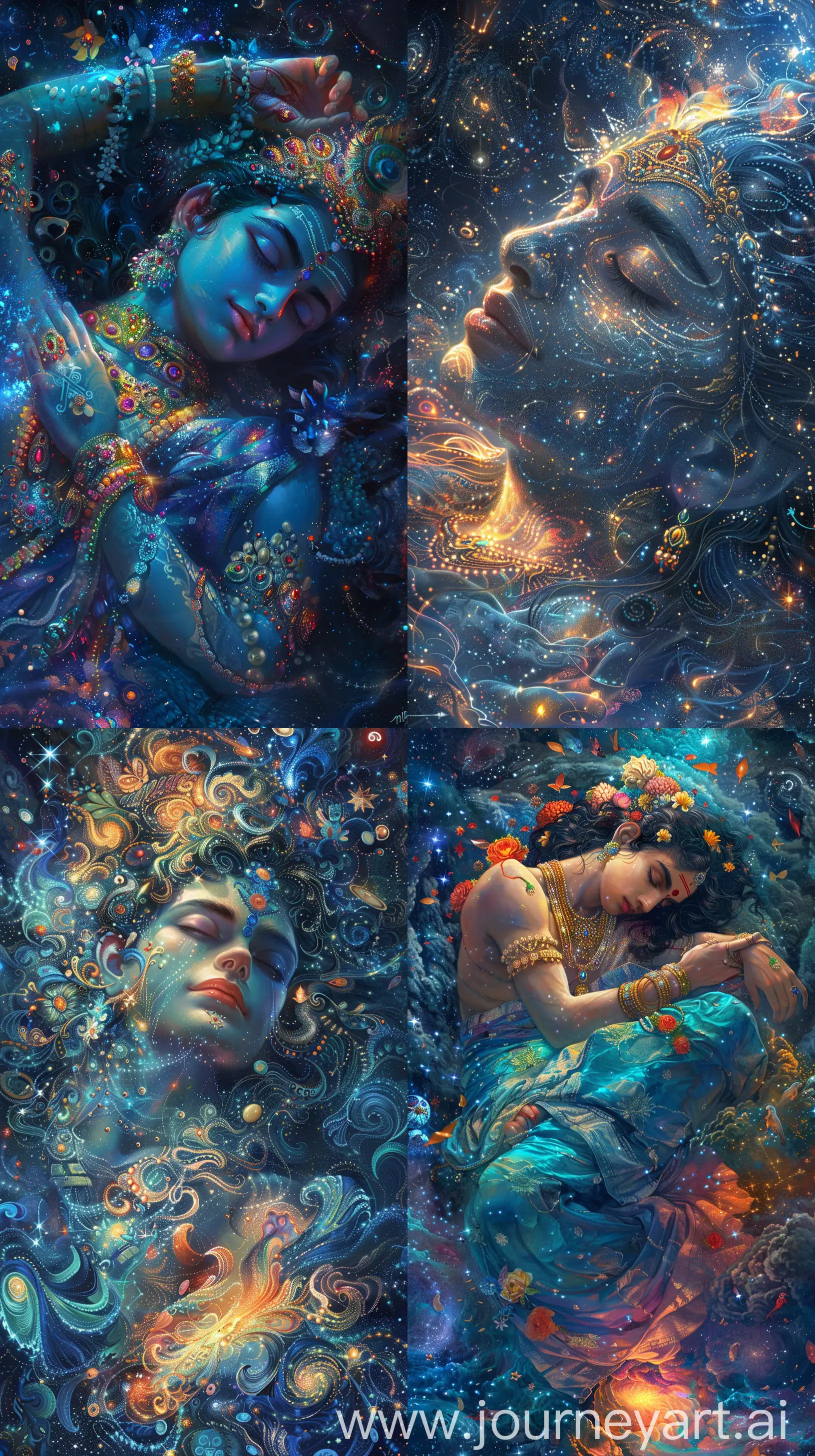 Lord-Vishnu-Sleeping-in-Cosmic-Ocean-Fantasy-Illustration