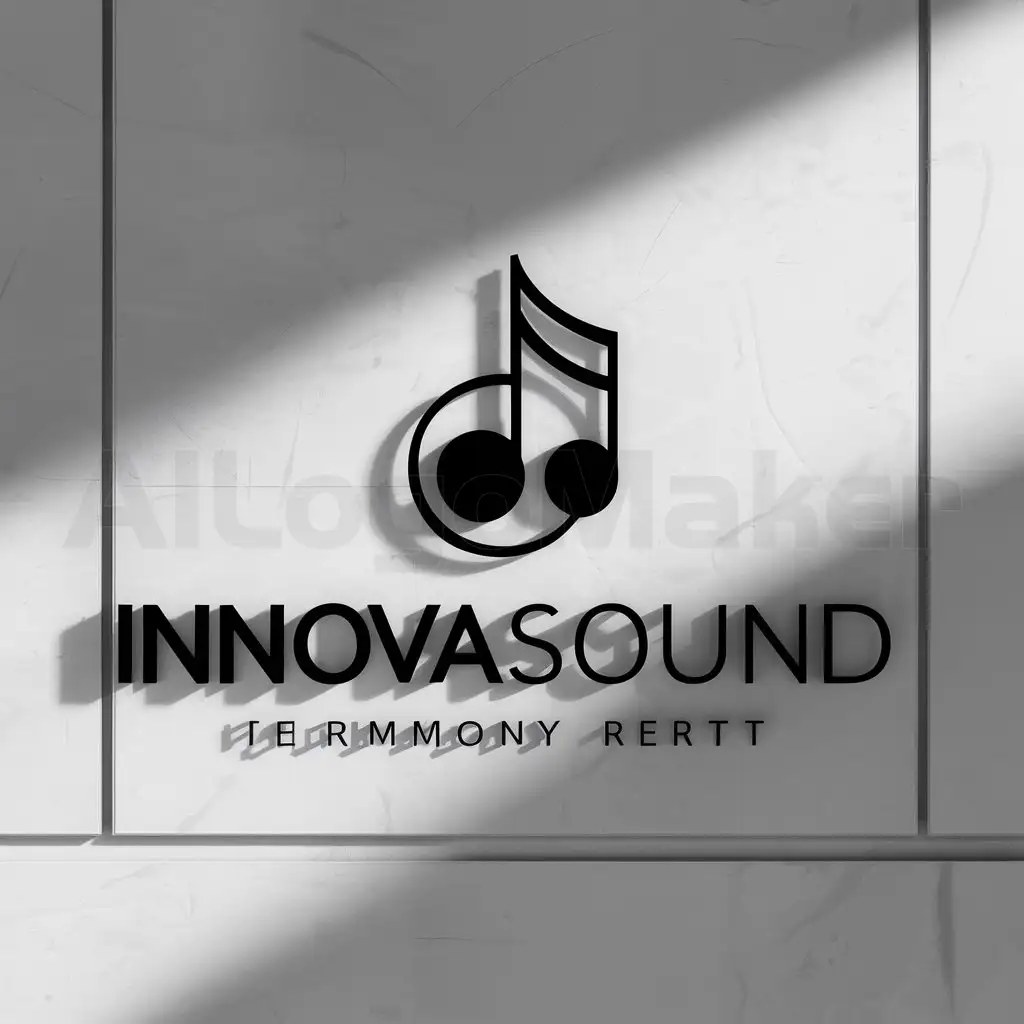 a logo design,with the text "InnovaSound", main symbol:musica,complex,clear background