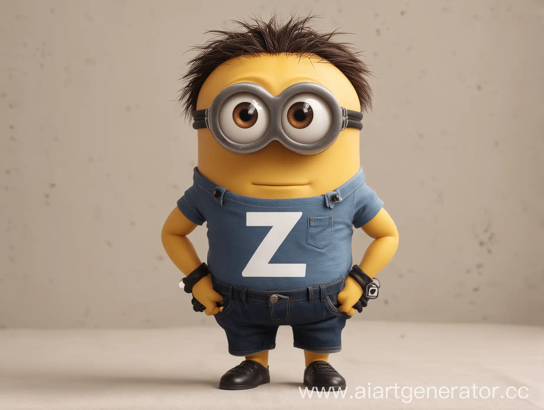 Muscular-Minion-Character-with-Z-Emblem-TShirt