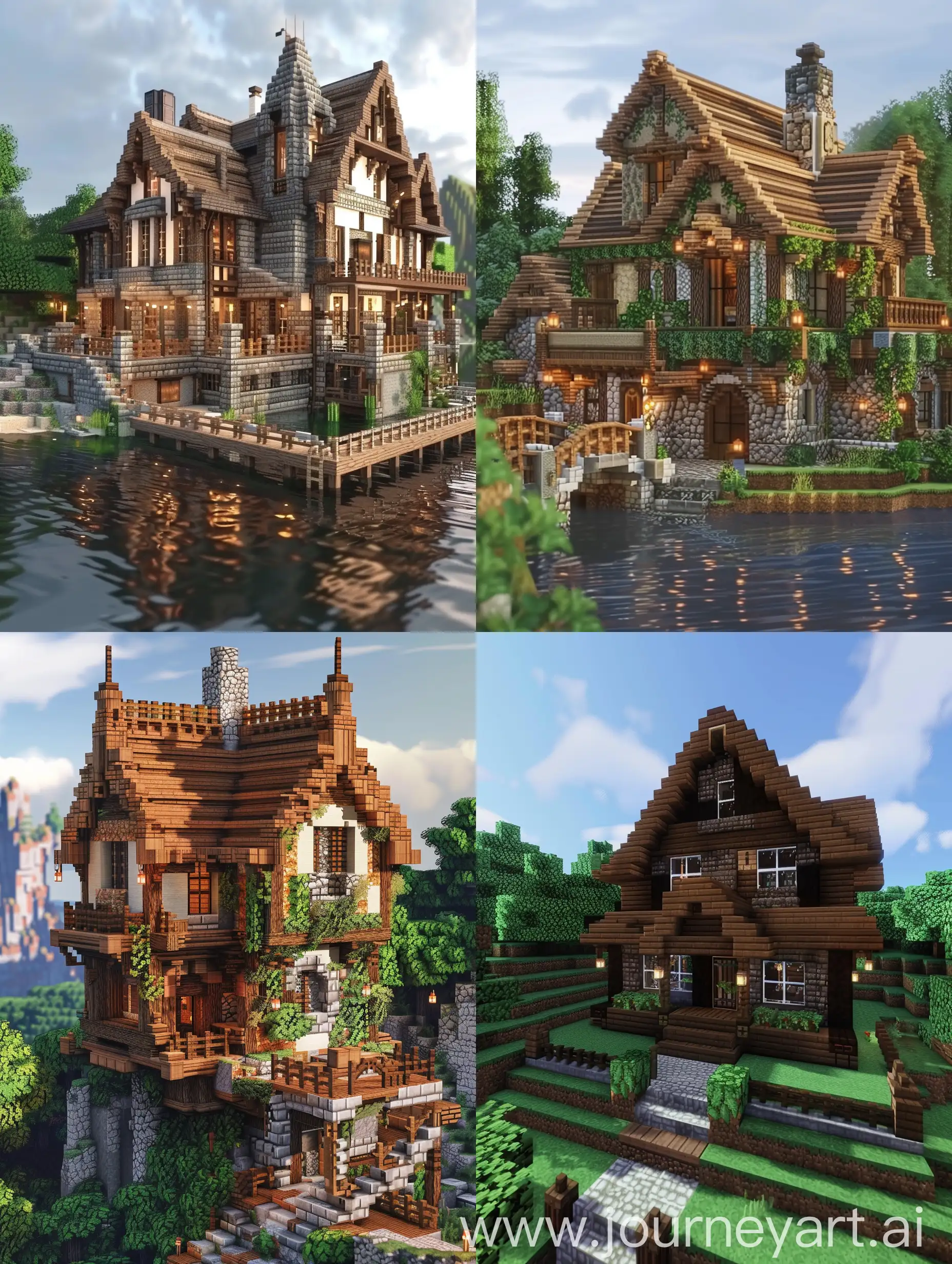 Make beautiful house,minecraft game style 