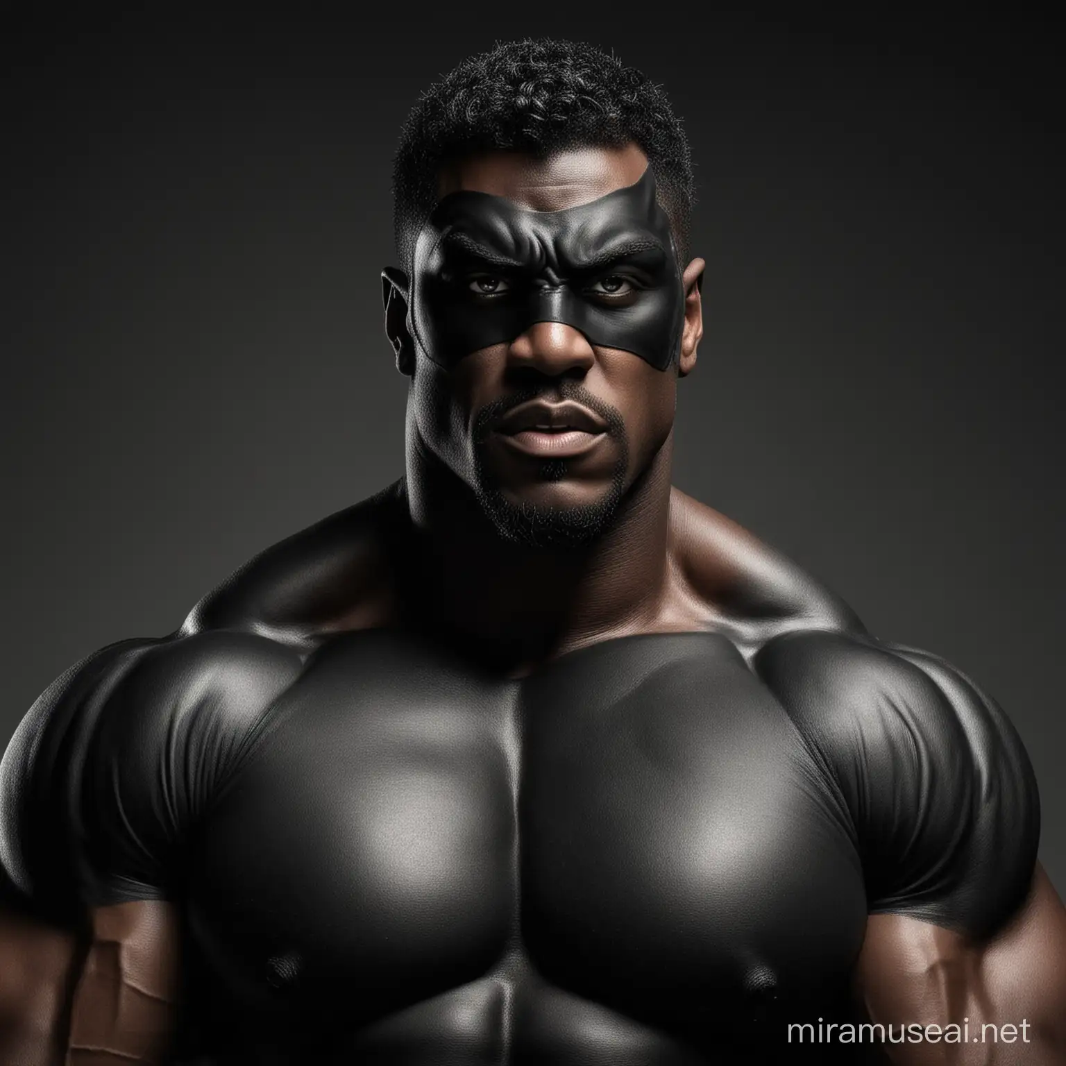 Muscular OneEyed Man in Black Attire