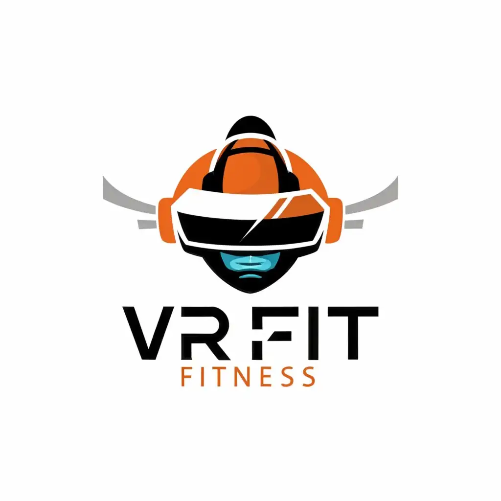 a logo design,with the text "VrFit", main symbol:Vr glass and sport,Moderate,be used in Sports Fitness industry,clear background