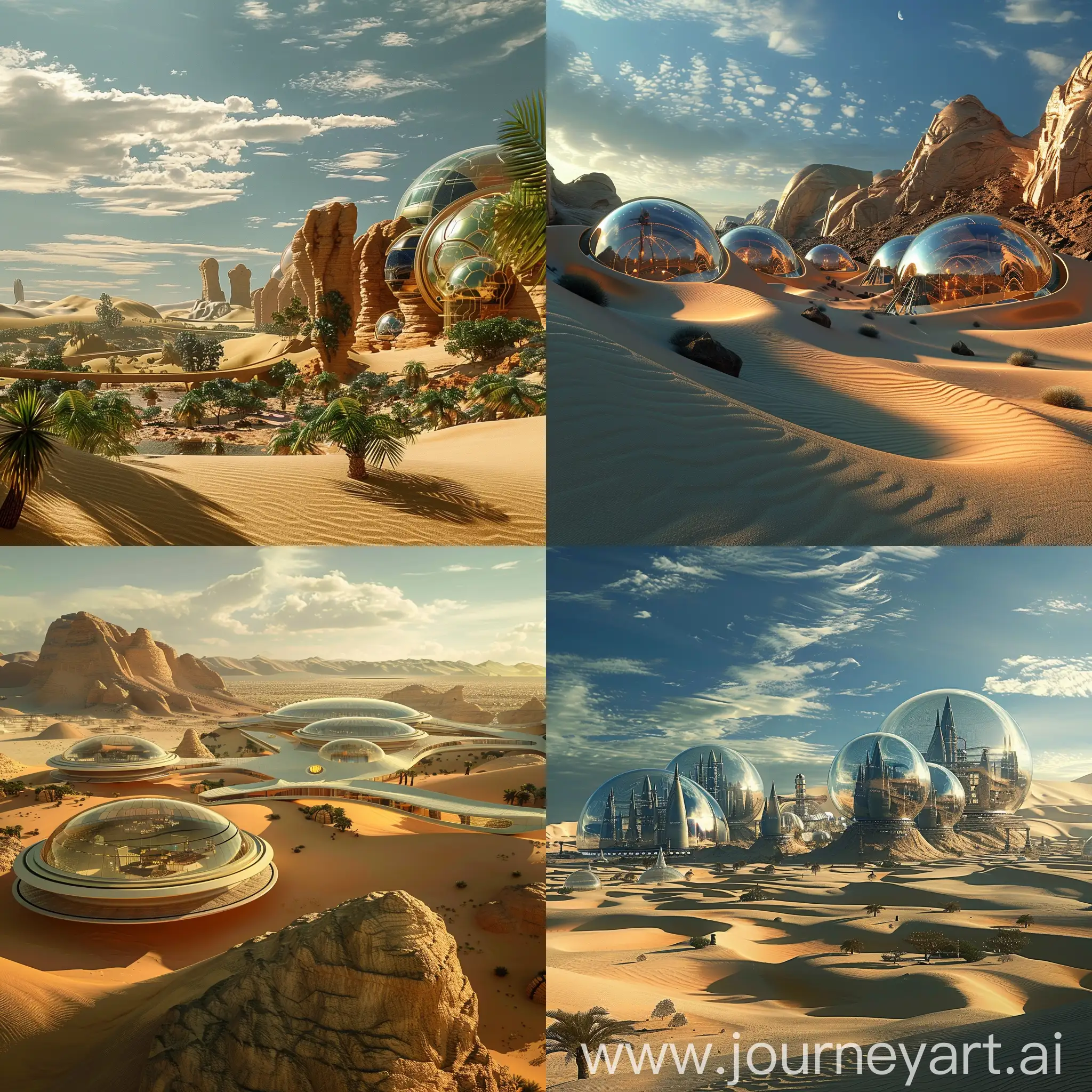 Futuristic-SciFi-Desert-with-SolarPowered-Climate-Domes-and-Holographic-Mirage-Entertainment