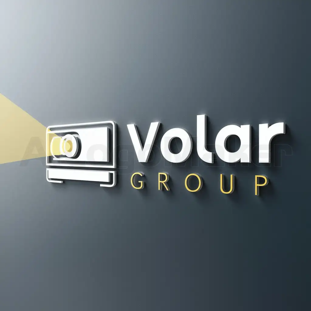 a logo design,with the text "volar group", main symbol:projector,Moderate,clear background