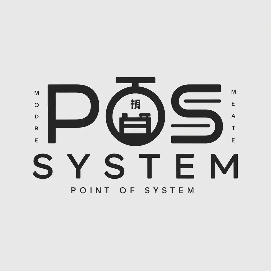 a logo design,with the text "POS System", main symbol:cashier desk,Moderate,be used in Internet industry,clear background