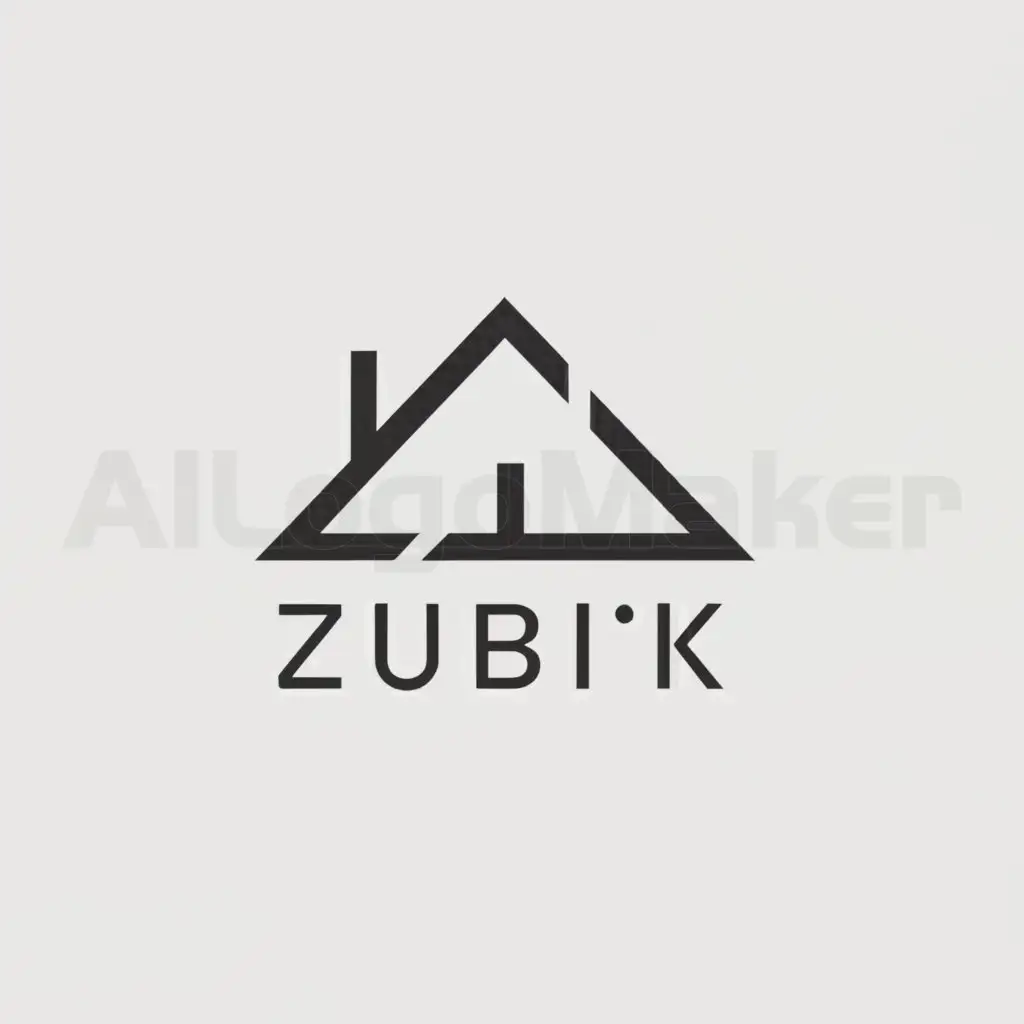 a logo design,with the text "Zubik", main symbol:the roof of the house,Minimalistic,clear background
