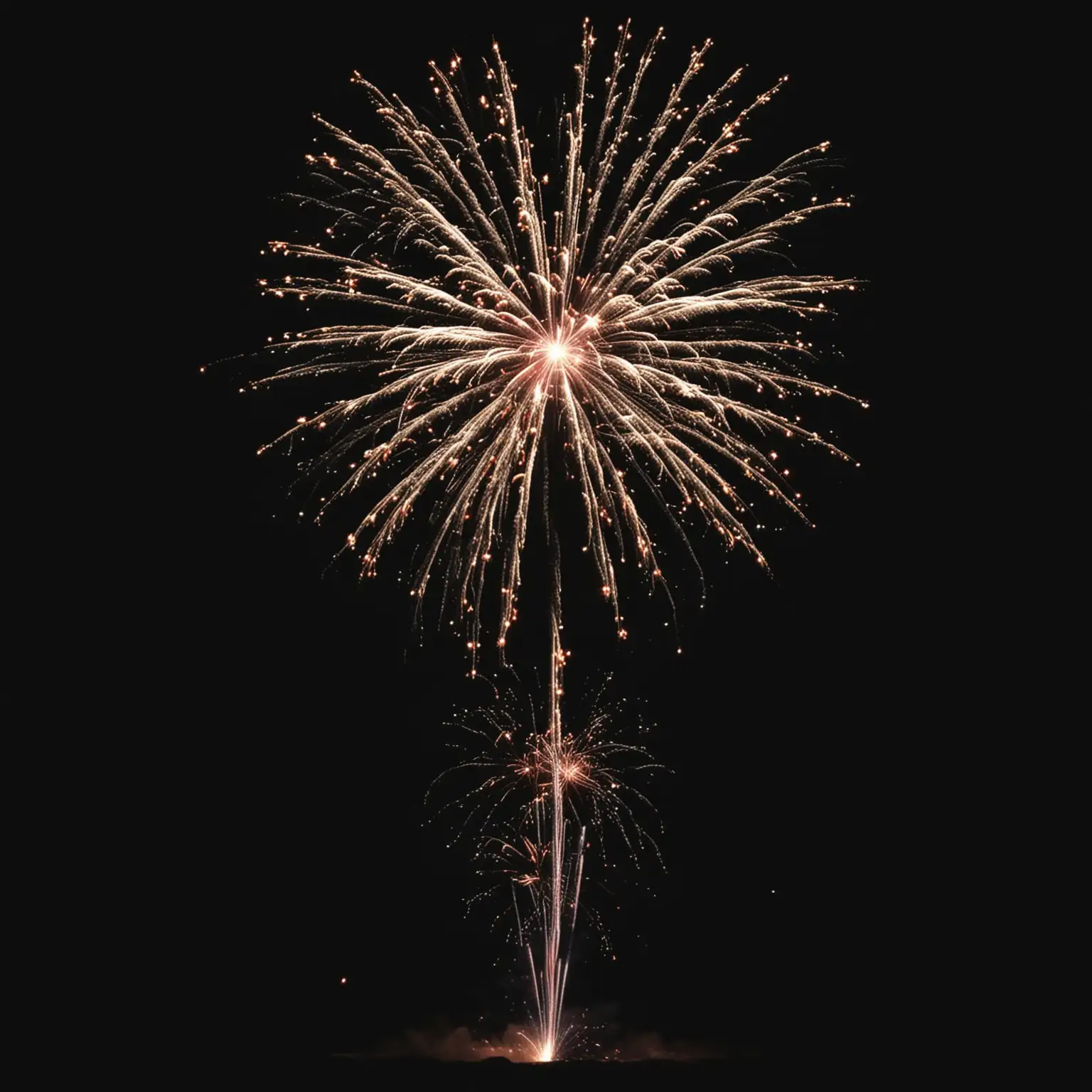  firework falling with pure black background