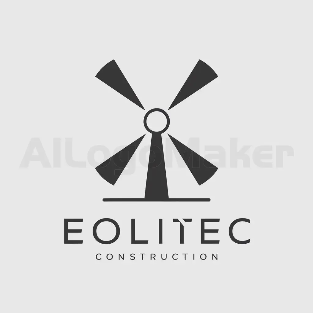 a logo design,with the text "EOLITEC", main symbol:Molino de viento,Moderate,be used in Construction industry,clear background