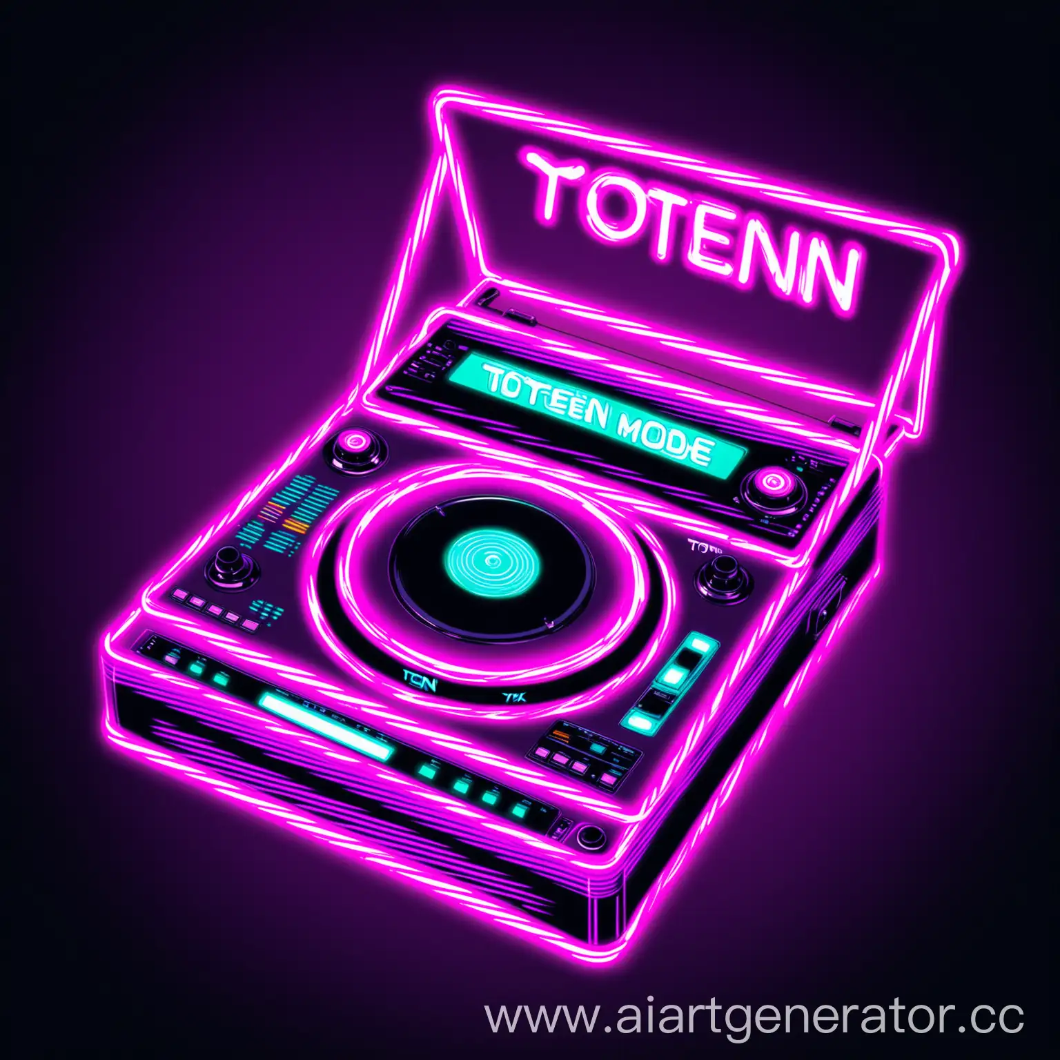 Y2K-Style-Neon-Discoplayer-with-Toten-Mode-Inscription