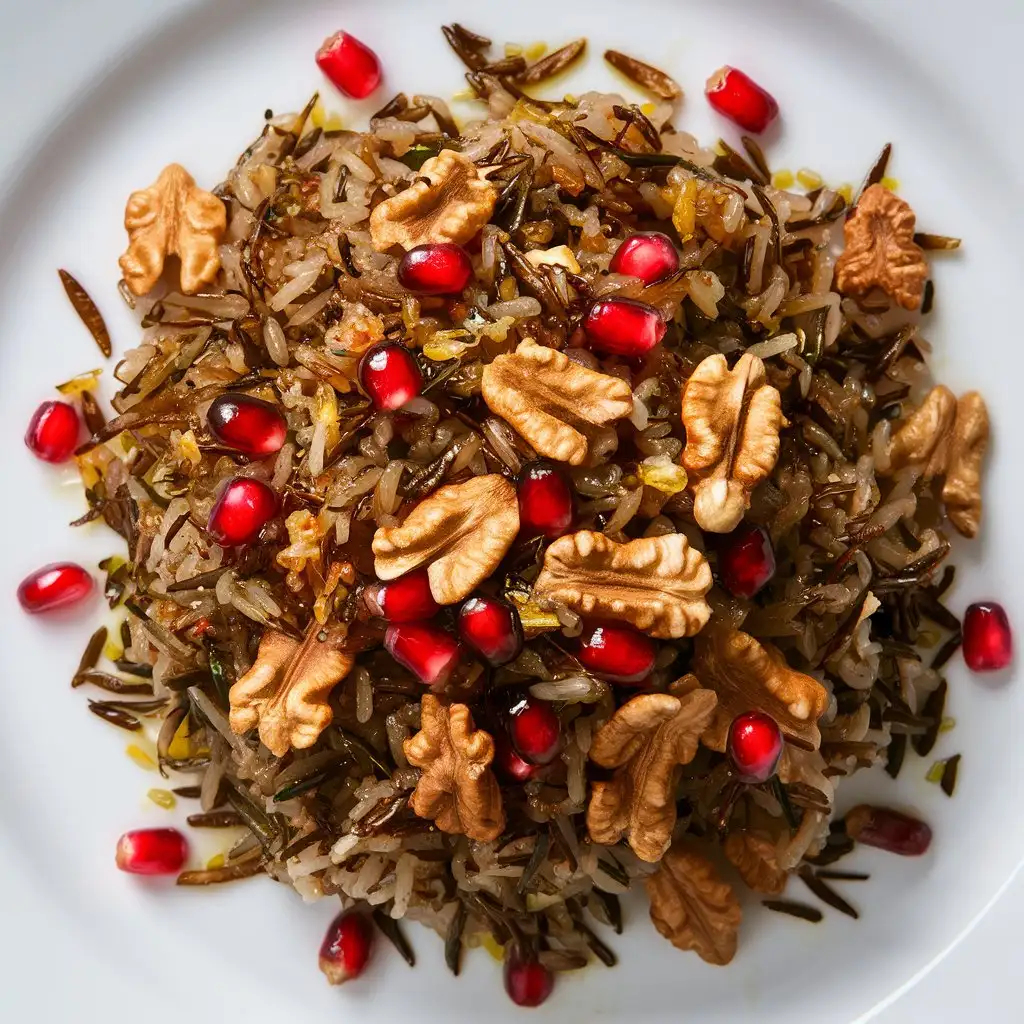 Colorful Wild Rice Salad with Crunchy Walnuts and Tangy Cranberries