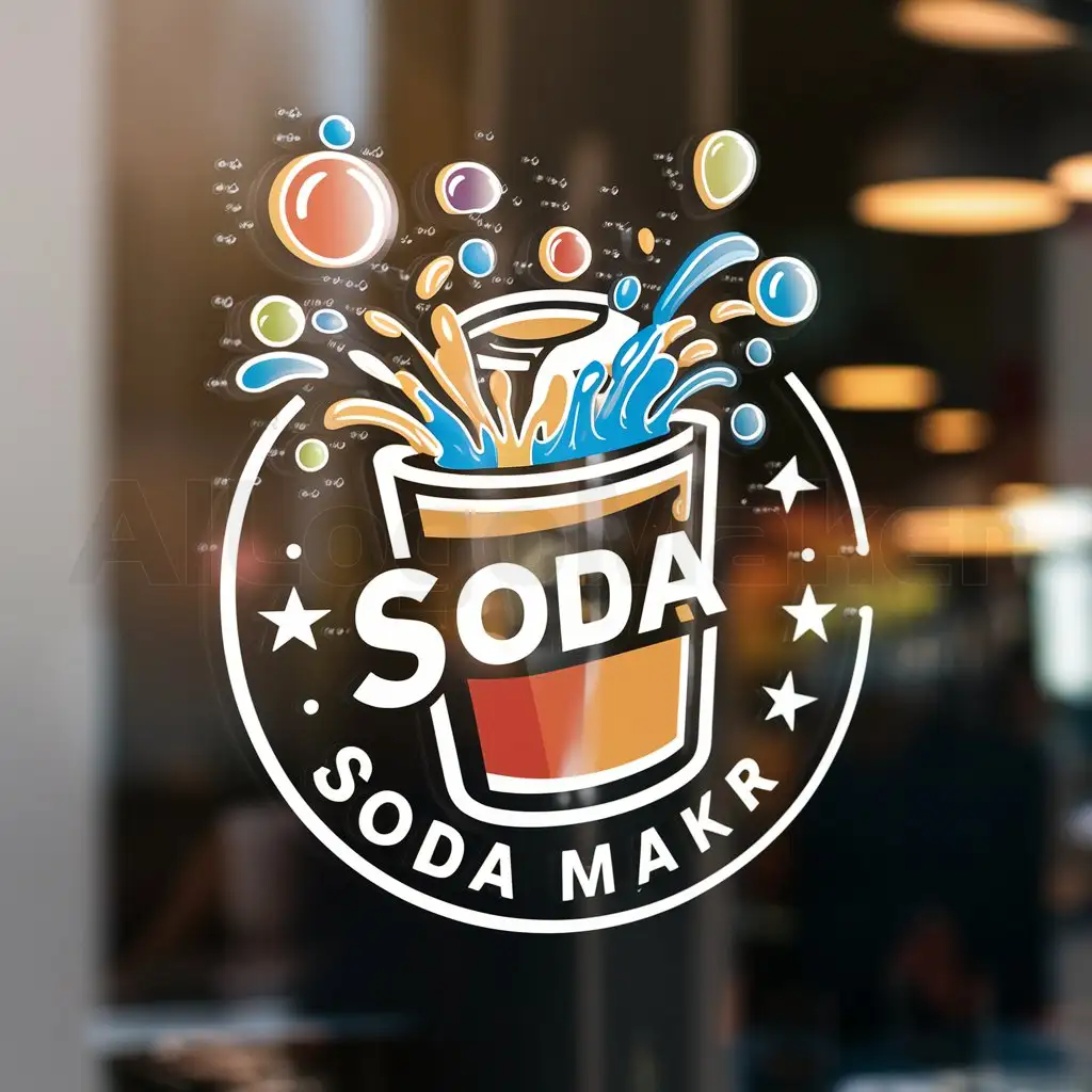 LOGO-Design-For-Soda-Maker-Vibrant-Splash-of-Colors-with-Fizzy-Water-and-Bubbles-Theme