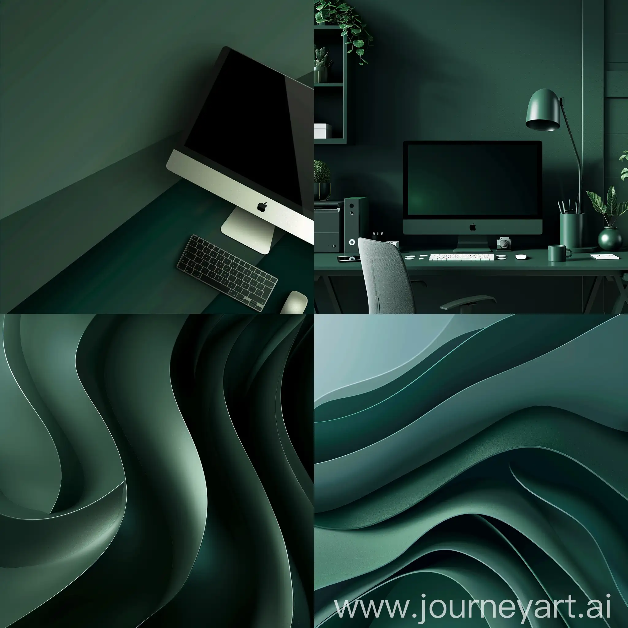 beautiful minimalistic modern computer wallpaper 16:9 in a dark green shade