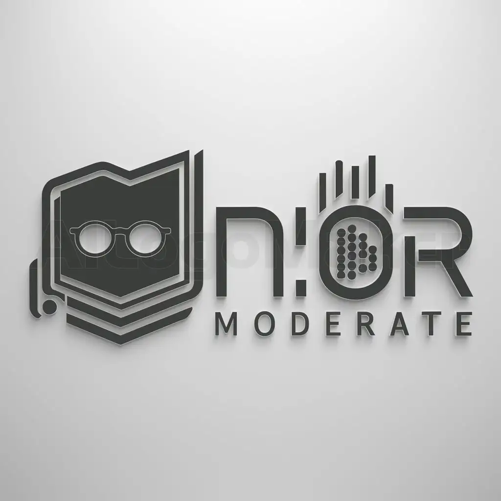 a logo design,with the text "NIOR", main symbol:book, glases, data,Moderate,clear background