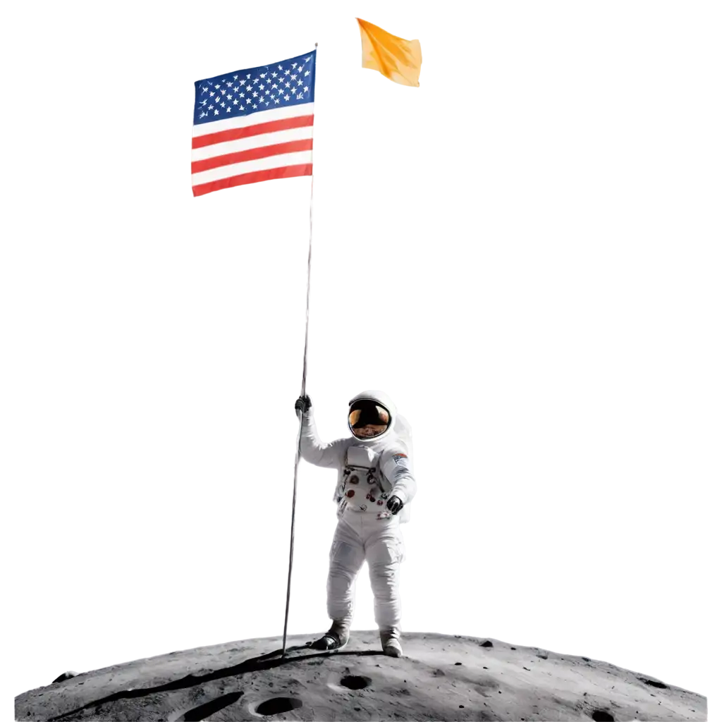 Stunning-PNG-Image-Astronaut-Proudly-Stands-on-the-Moon-Planting-Flag