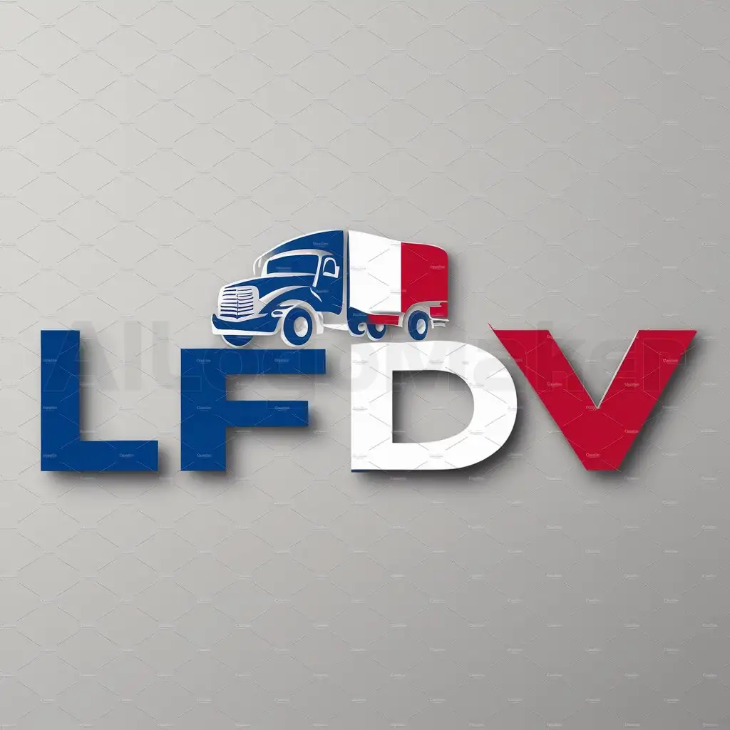 a logo design,with the text "LFDV", main symbol:Camion French blue white red,Moderate,be used in Others industry,clear background