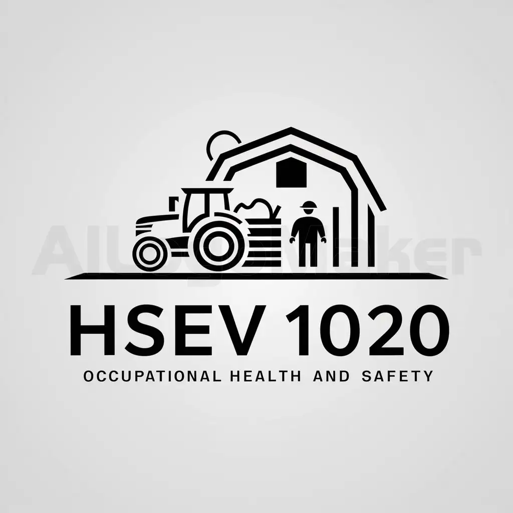 a logo design,with the text "HSEV 1020", main symbol:occupational health and safety on the farm,complex,be used in Others industry,clear background