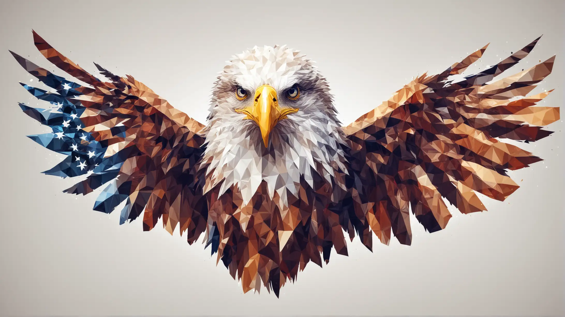 Abstract Polygon American Eagle on White Background