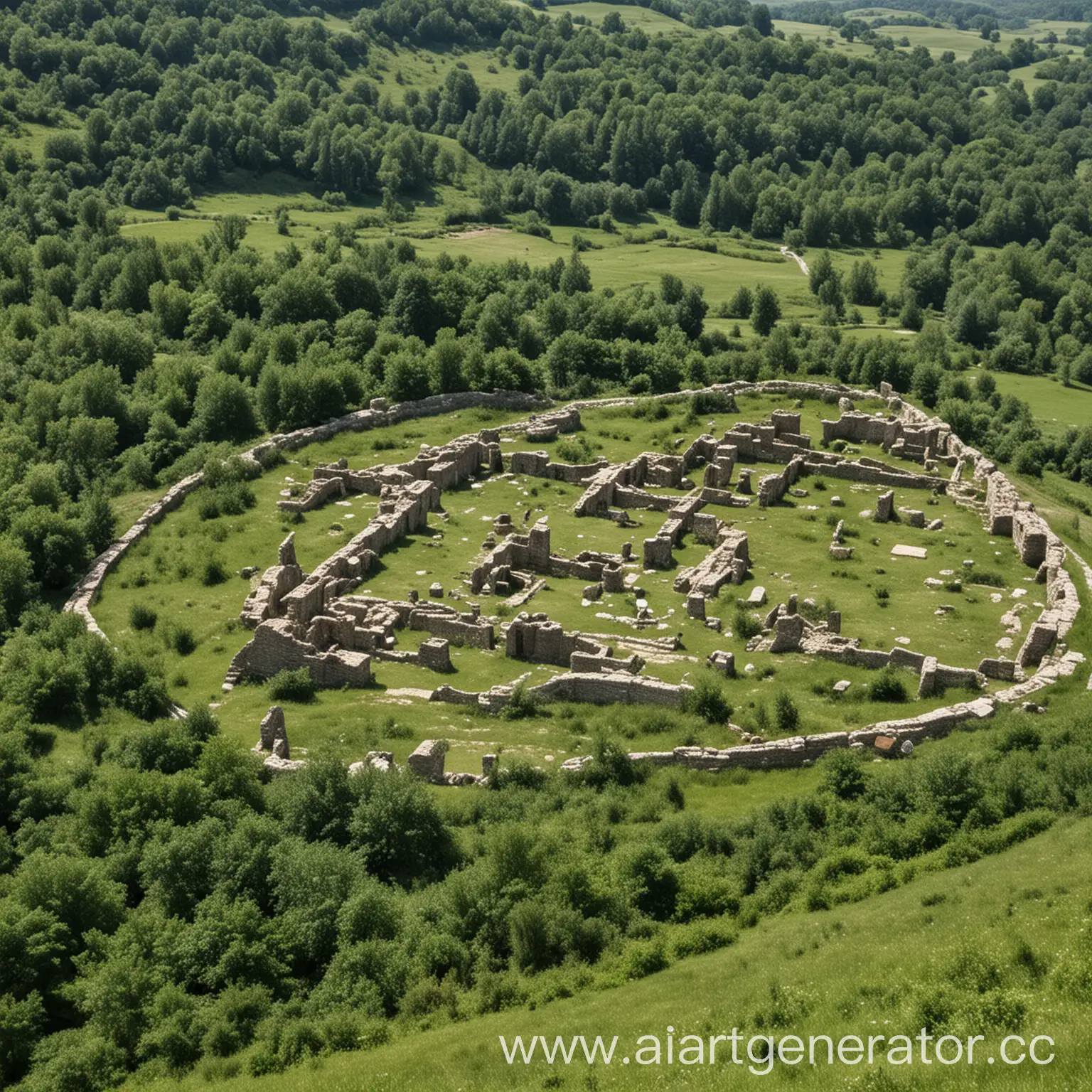 близ села Ташлы, в горах, сохранились развалины древняго города Ташлы, о котором упоминается в летописи 441 года;