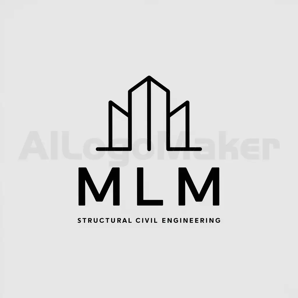 a logo design,with the text "MLM", main symbol:I need the logo for a structural civil engineering office, which must be minimalist and avoid faded colors,Minimalistic,be used in Construction industry,clear background
