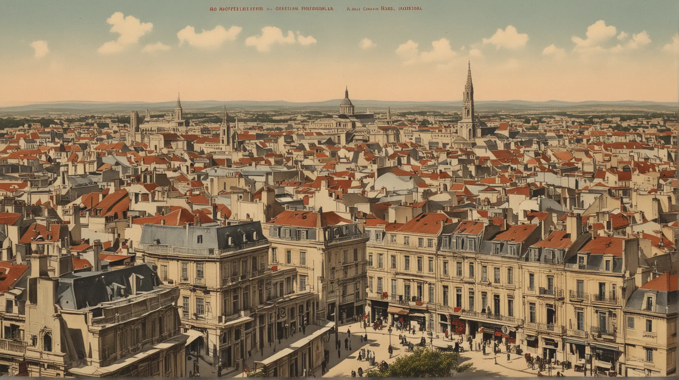 carte postale d'un paysage de la ville de montpellier en  1903 