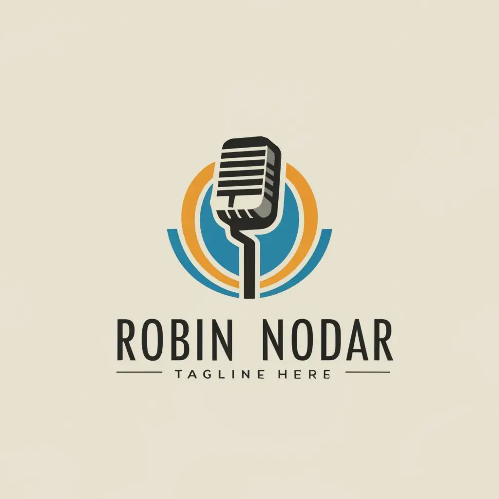 a logo design,with the text "Robin Nodar", main symbol:microphone,Moderate,be used in Events industry,clear background