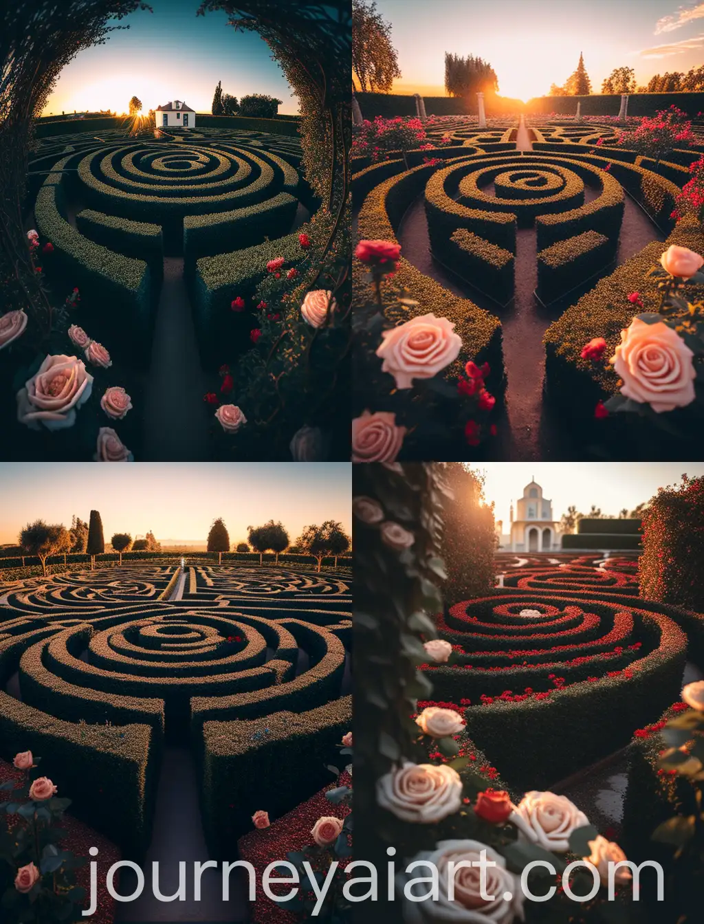 Enchanting-Rose-Garden-Maze-at-Dawn-or-Dusk