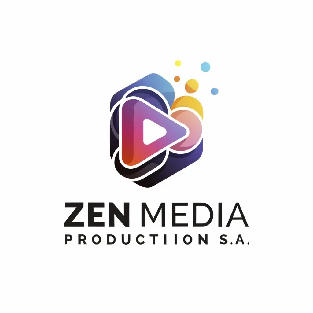 a logo design,with the text "Zen Media Production S.A.", main symbol:application,Moderate,be used in Entertainment industry,clear background