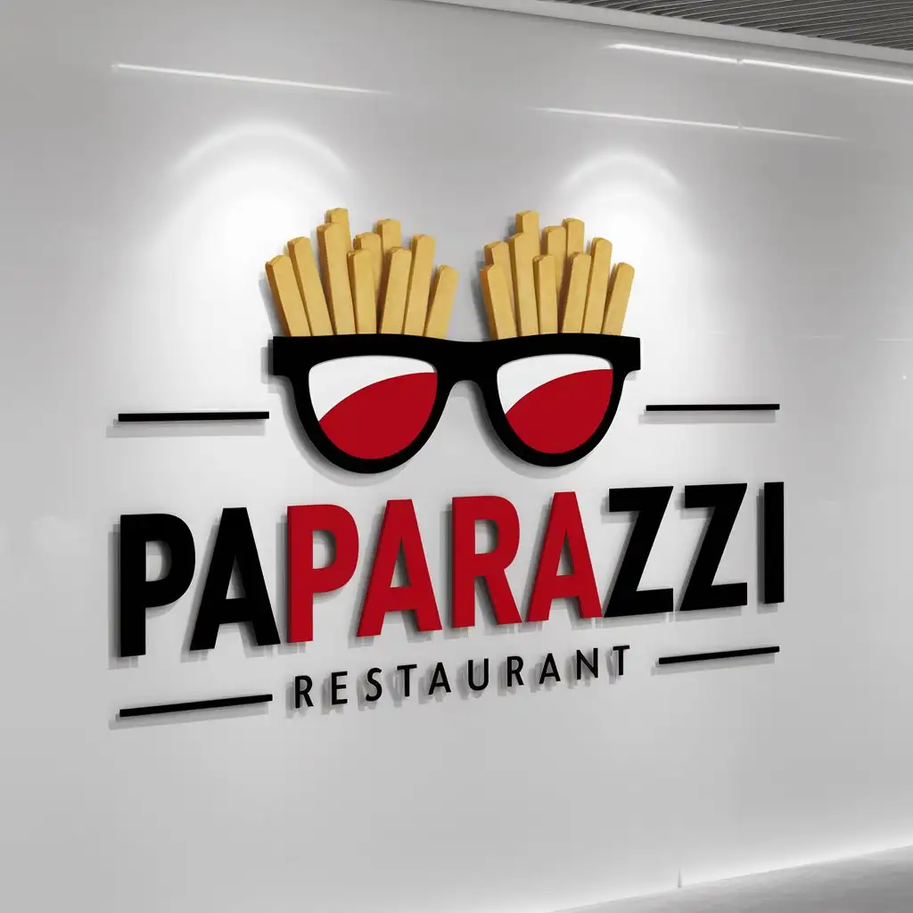 a logo design,with the text "PAPArazzi", main symbol:French Fries,Moderate,be used in Restaurant industry,clear background