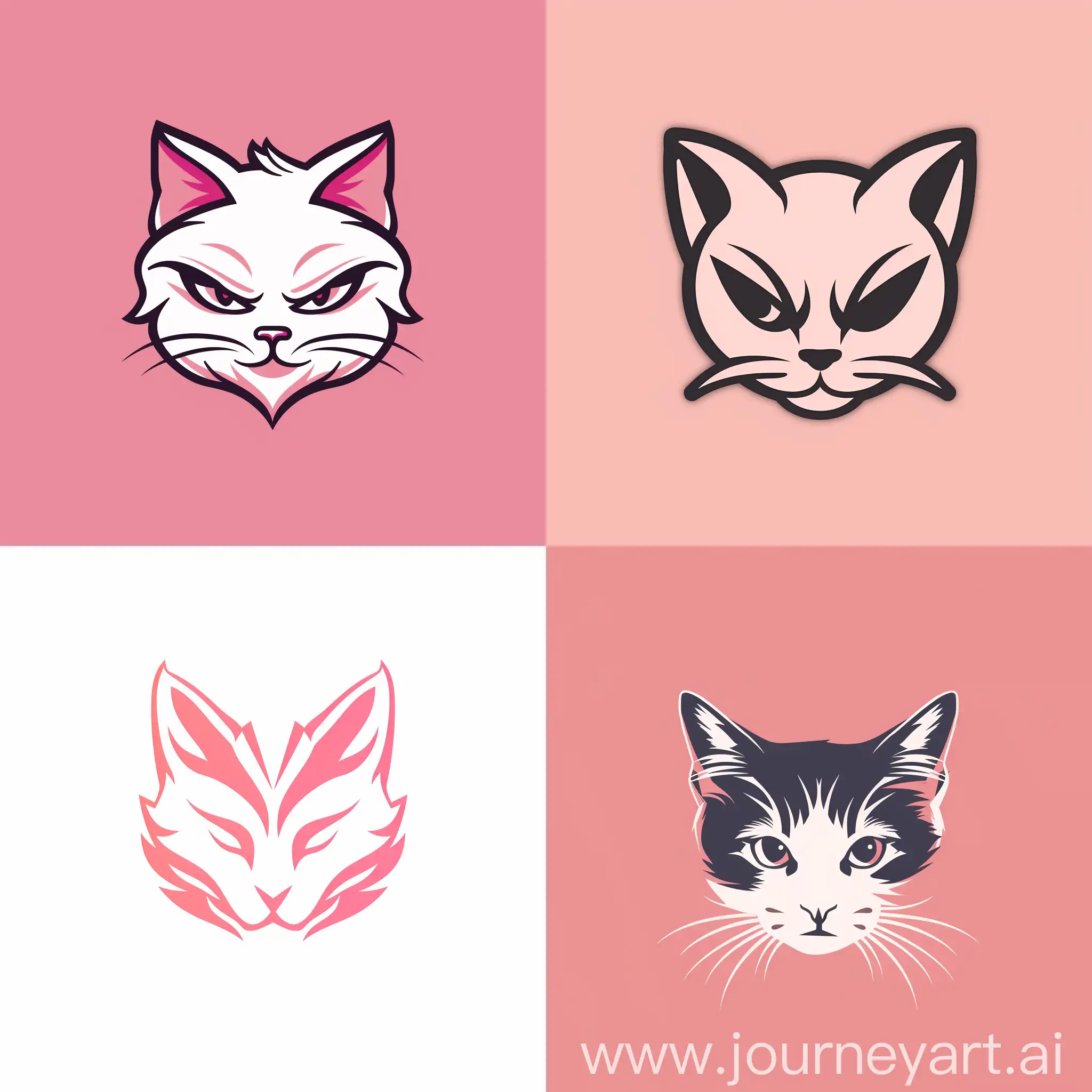 Сделай логотип для Rewzeisch family в минималистичном стиле. Цветовая гамма должна быть нежно розовой. За основу возьми кота и используй элементы из игры GTA 5.