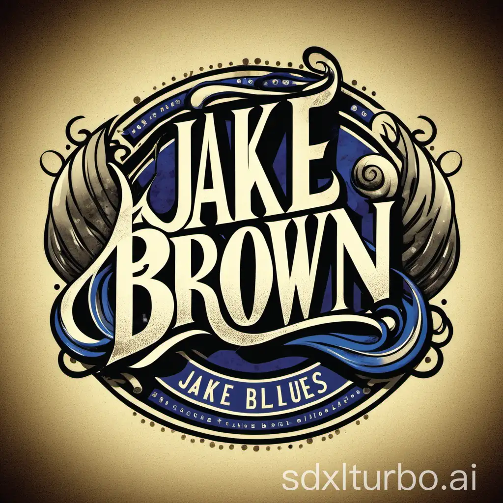 Logo music blues name Jake Brown