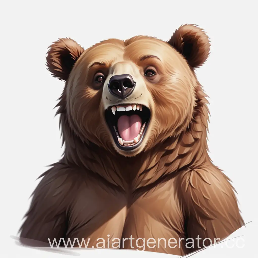 Laughing-Bear-Drawing-Cheerful-Bear-Illustration-with-No-Background-and-Minimalist-Style