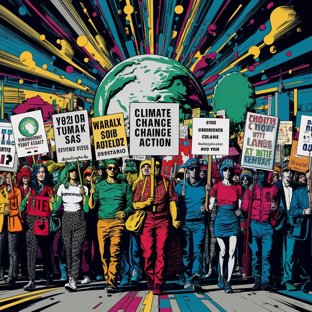 Diverse-Climate-Change-Protest-March-with-Creative-Signs-Pop-Art-Style