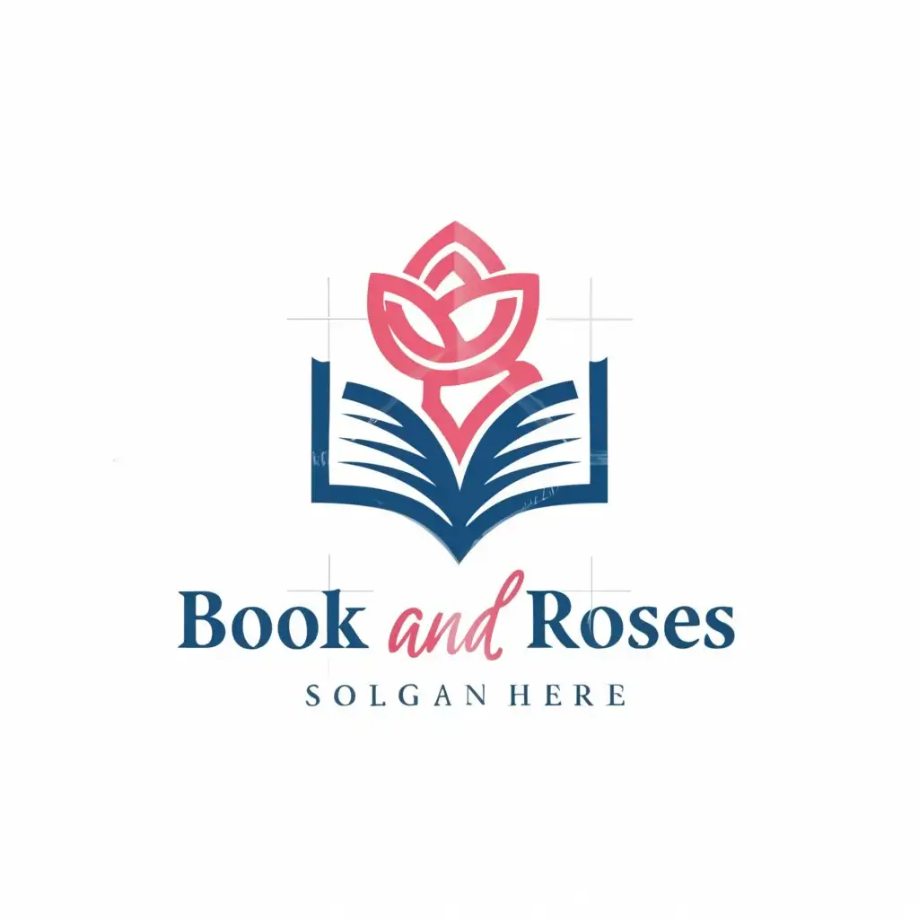 a logo design,with the text "book and roses", main symbol:book rose,Moderate,be used in Education industry,clear background