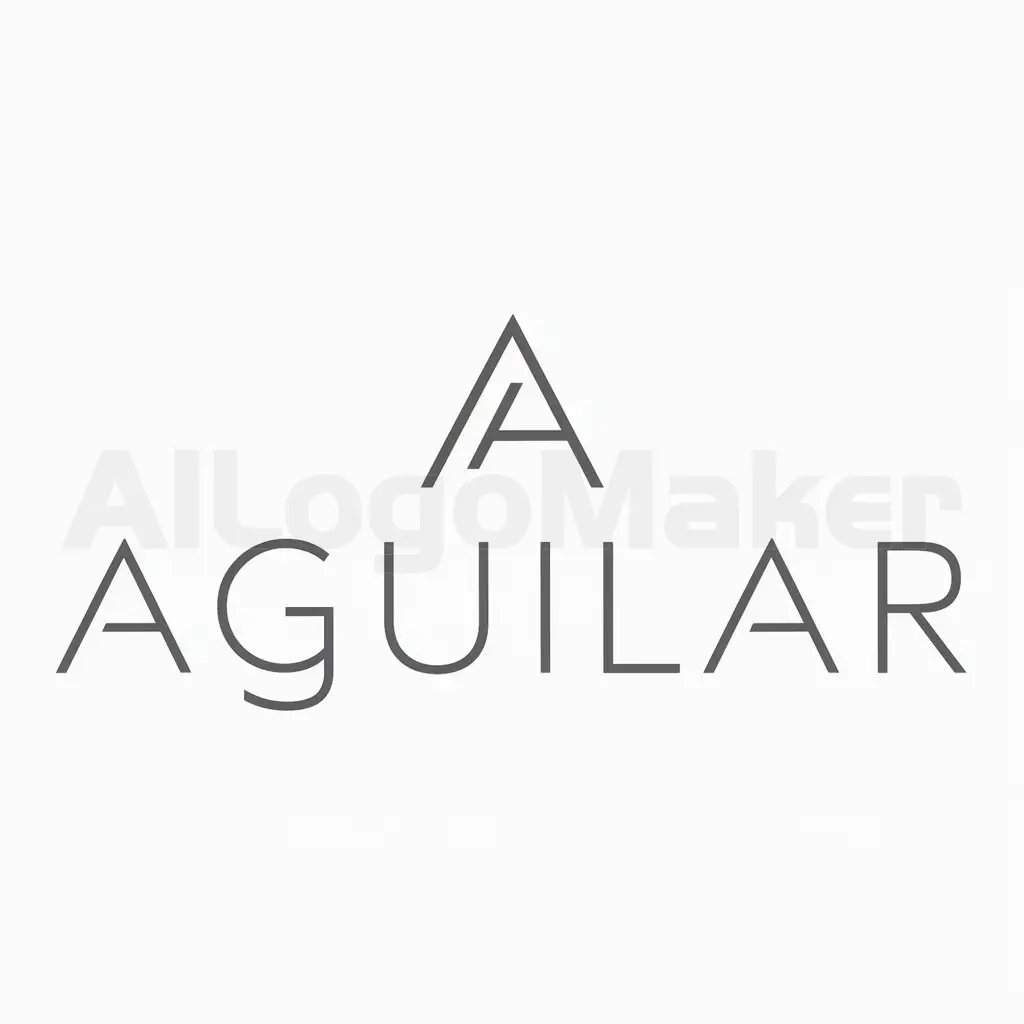 a logo design,with the text "Aguilar", main symbol:A,Minimalistic,be used in Others industry,clear background