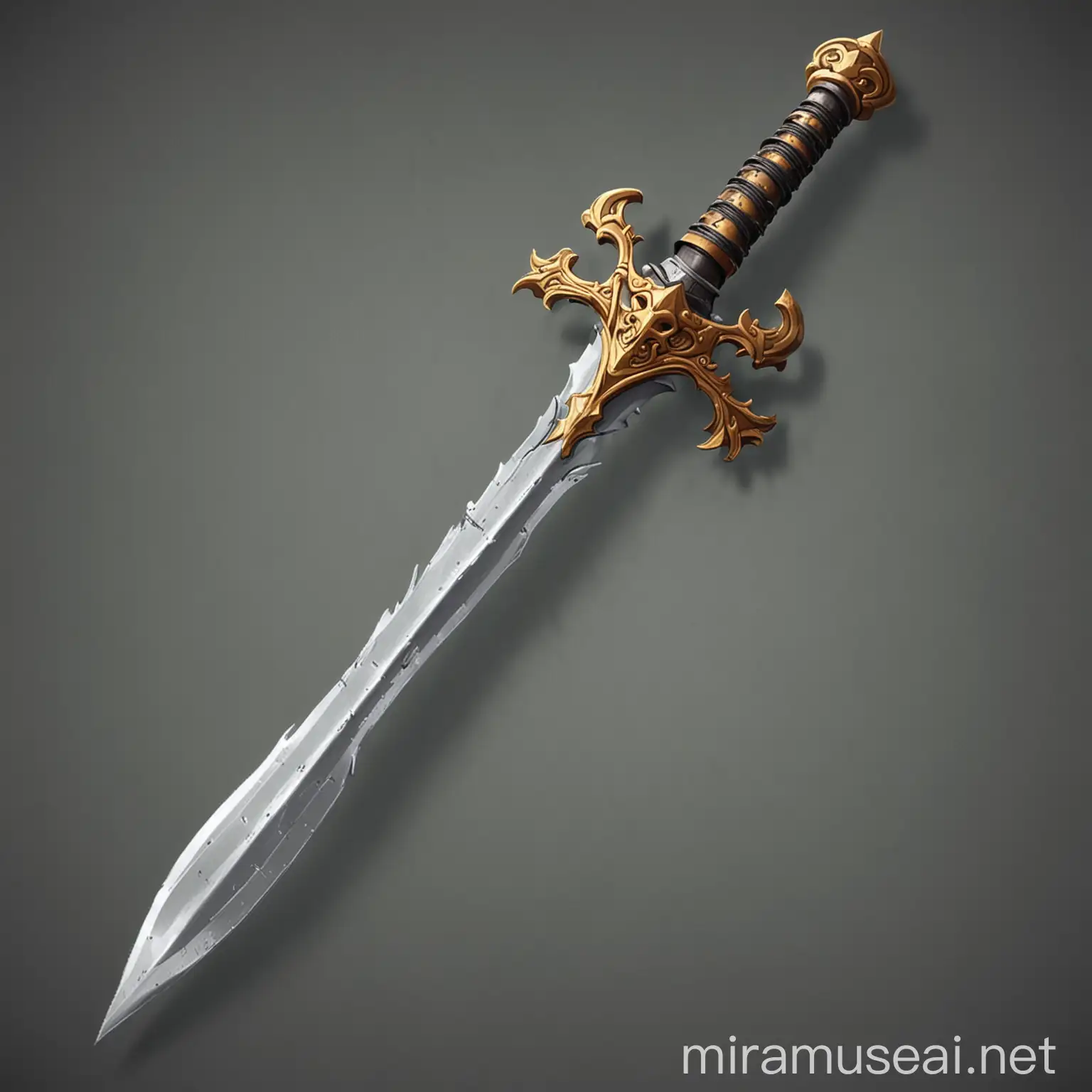 Colorful Cartoon Sword with Whimsical Design