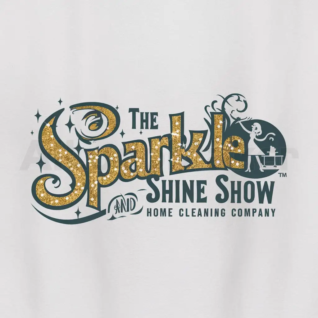 a logo design,with the text "The Sparkle And Shine Show", main symbol:sparkly in the style of the 60s tv show bewitched, a cleaning company called the sparkle and shine show,Moderate,be used in Home Family industry,clear background