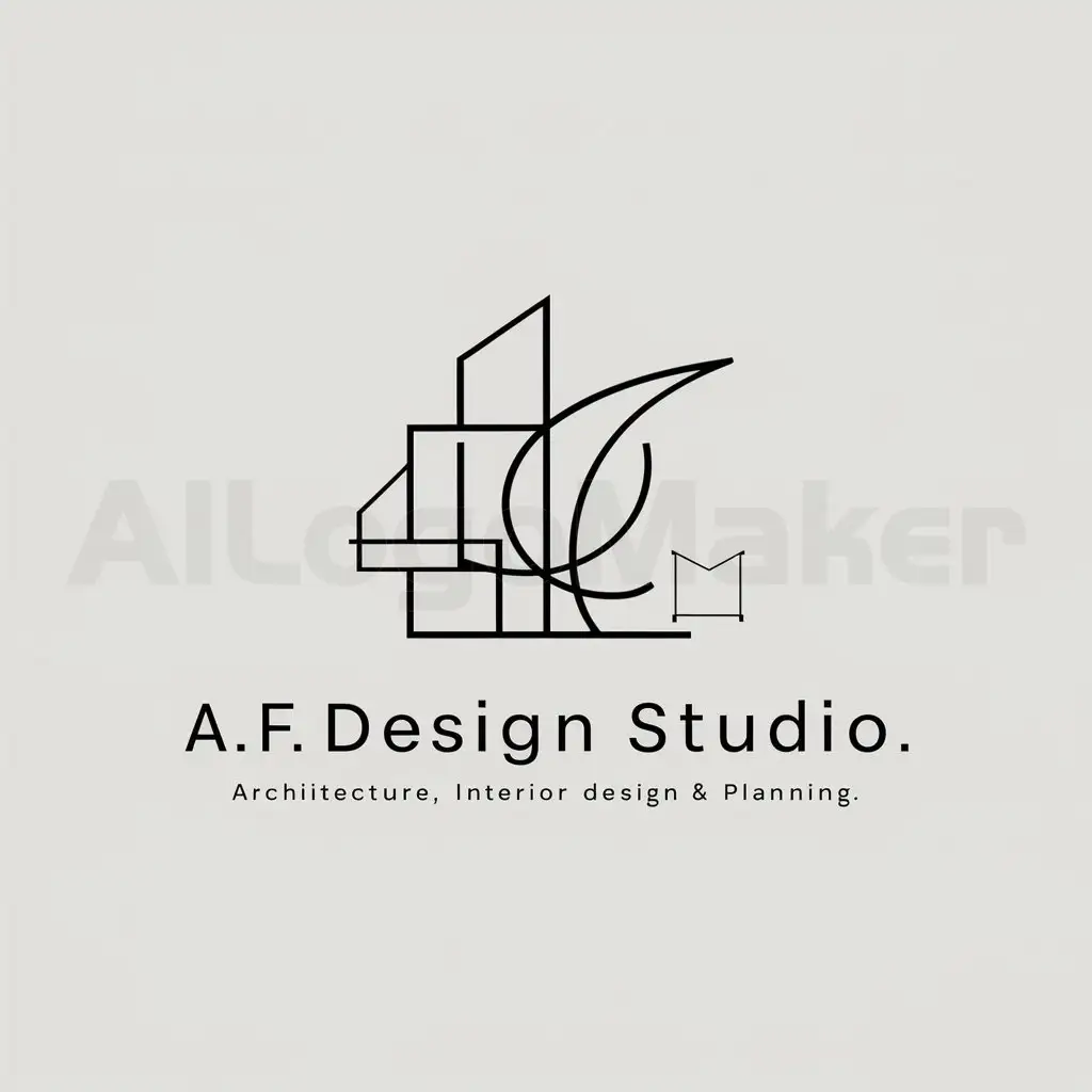 a logo design,with the text "A.F Design Studio Architecture, Interior Design & Planning", main symbol:Architecture, Interior Design & Planning,Moderate,be used in Construction industry,clear background