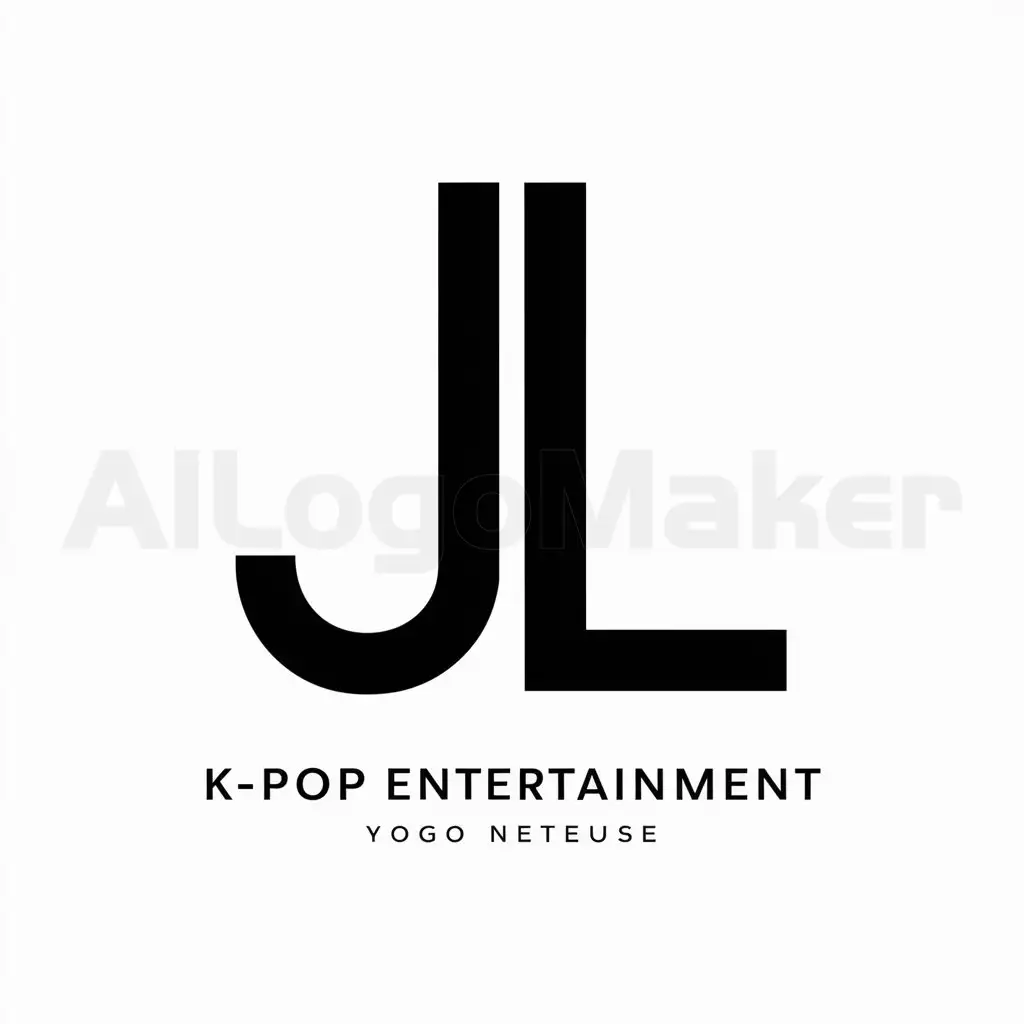 a logo design,with the text "JL", main symbol:modern, original logo of two uppercase letters J and L, logo for K-pop entertainment company,Minimalistic,be used in Entertainment industry,clear background