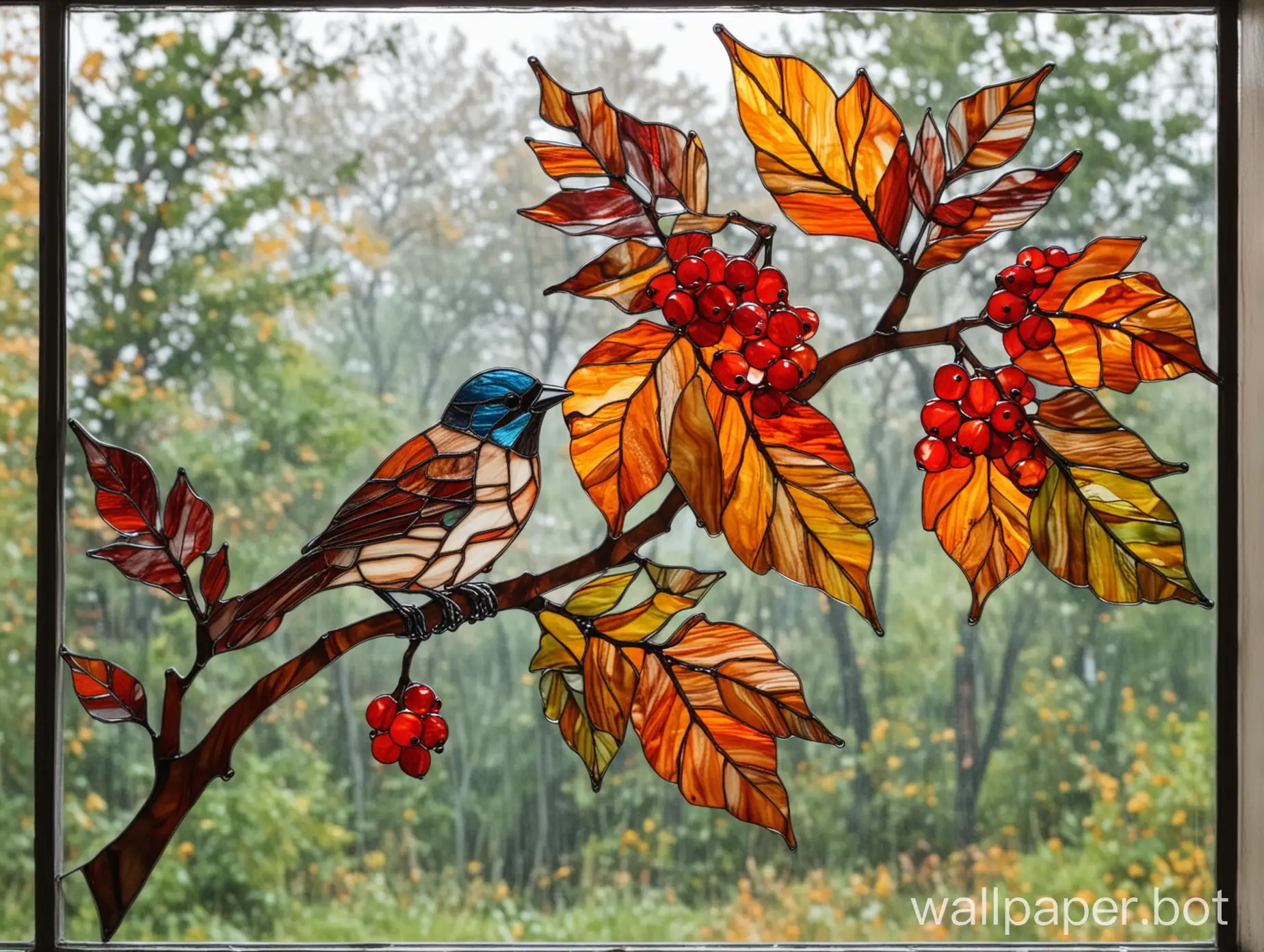 Autumn-Rowan-Branch-with-Seamless-Stained-Glass-Effect